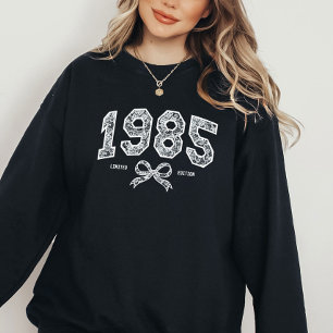 Sweatshirt Personnalisé 40e anniversaire 1985 Lace Coquette B