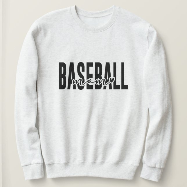 Sweatshirt personnalisé de base-ball de la maman (Design devant)