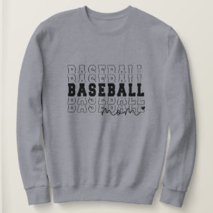 Sweatshirt Personnalisé de Baseball Maman Grey