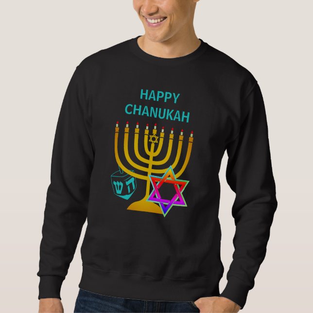 Sweatshirt Personnalisé HAPPY CHANUKAH Hanoukka (Devant)