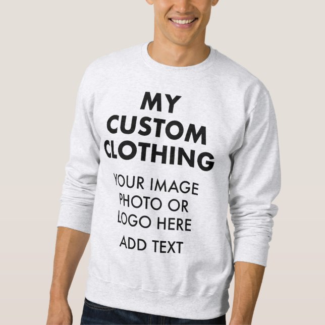 Sweatshirt Personnalisé Homme - GRIS CLAIR (Devant)