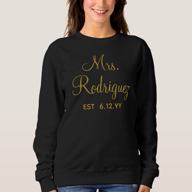 Sweatshirt Personnalisé Mme Newlysée Custom Present pour mari (Devant)