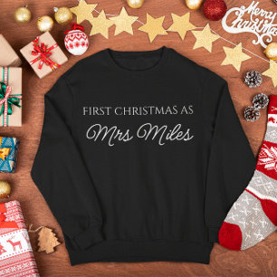 Sweatshirt Personnalisé 'Premier Noël en tant que Madame' Nom