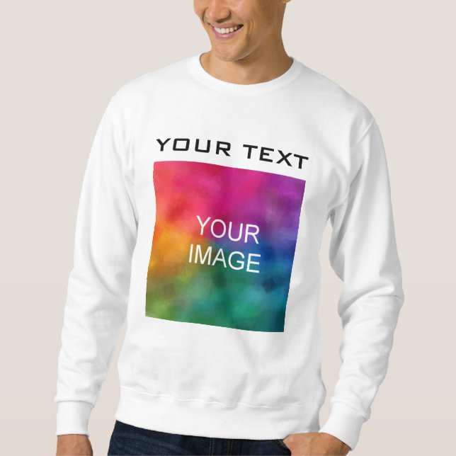 Sweatshirt Personnalisez Votre Photo Avant Imprimer Mens Long (Devant)