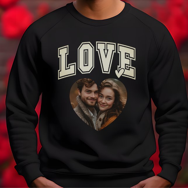 Sweatshirt Personnalité romantique Valentine Coeur Photo mens (Romantic Custom Valentine Heart Photo mens Sweatshirt)