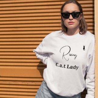 Sweatshirt Pet Lover Cat Mom White And Black Script Customize