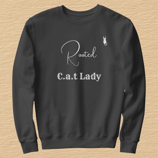 Sweatshirt Pet Lover Customize Dark Grey White Script Cat Mom (Créateur téléchargé)