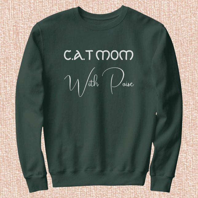 Sweatshirt Pet Lover White Script Deep Forest Custom Cat Mom (Créateur téléchargé)