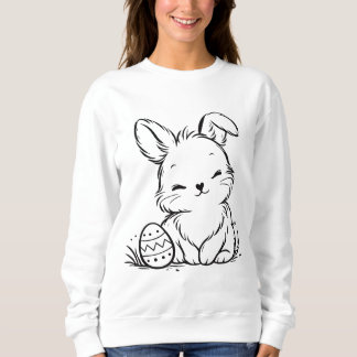 Sweatshirt Petit lapin de Pâques avec œuf de Pâques