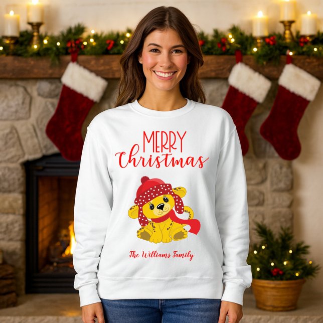 Sweatshirt Petit léopard Joyeux Noël (Créateur téléchargé)