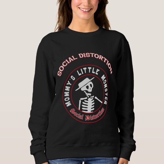 Sweatshirt Petit Monster Distorsion sociale Crâne Boire Vin (Devant)