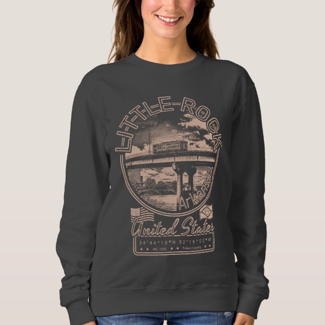 SWEATSHIRT PETIT ROCK ARKANSAS - VINTAGE CITY TROLLEY (Devant)