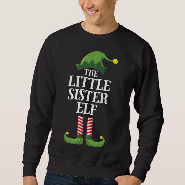 Sweatshirt Petite Soeur Elf Correspondant Famille Filles de N (Devant)