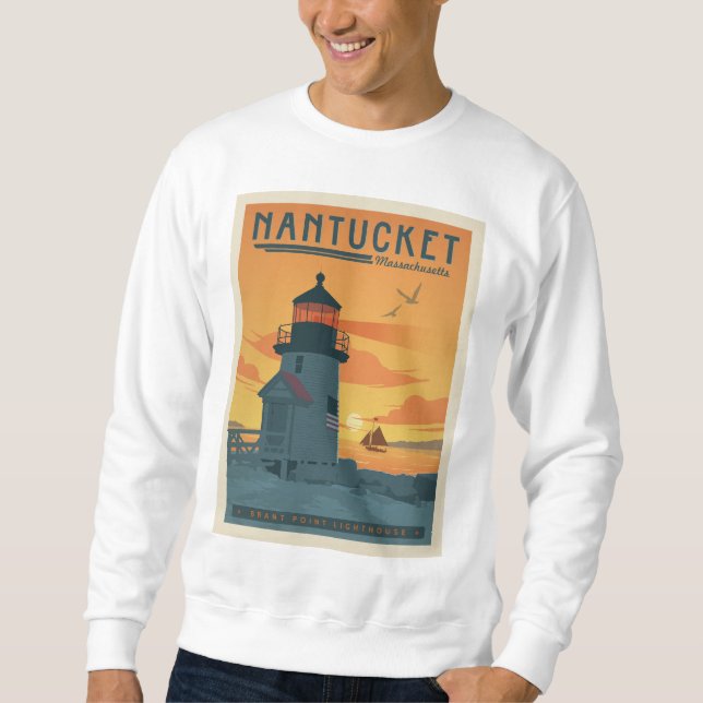 Sweatshirt Phare de Brant Point | Nantucket MA (Devant)