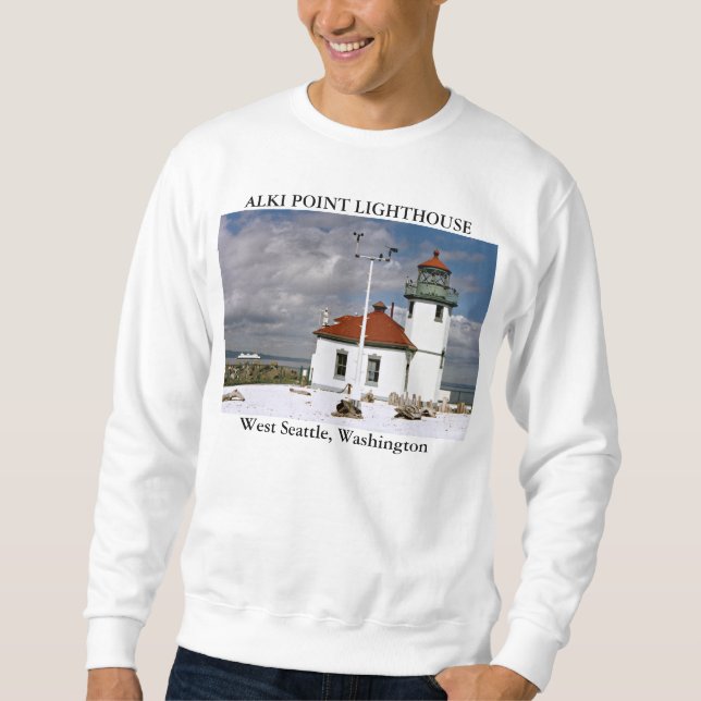 Sweatshirt Phare de point d'Alki, Seattle occidental, (Devant)