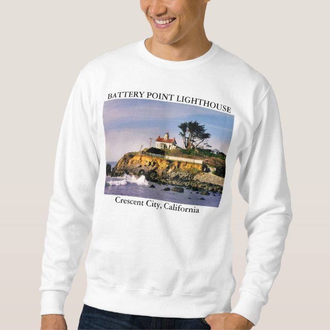 Sweatshirt Phare de point de batterie, ville en croissant la (Devant)