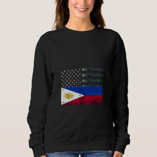 Sweatshirt Philippines Pinoy Drapeau Américain USA Fier Phili