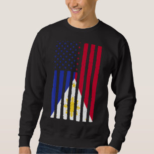 Sweatshirt Philippines Roots Usa Drapeau Héritage Moitié Phil