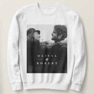 Sweatshirt Photo Couple Personnalisé Style Black Abstrait Sw