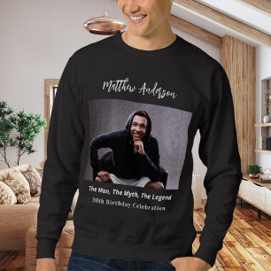 Sweatshirt Photo d'anniversaire homme mythe légende nom amuse
