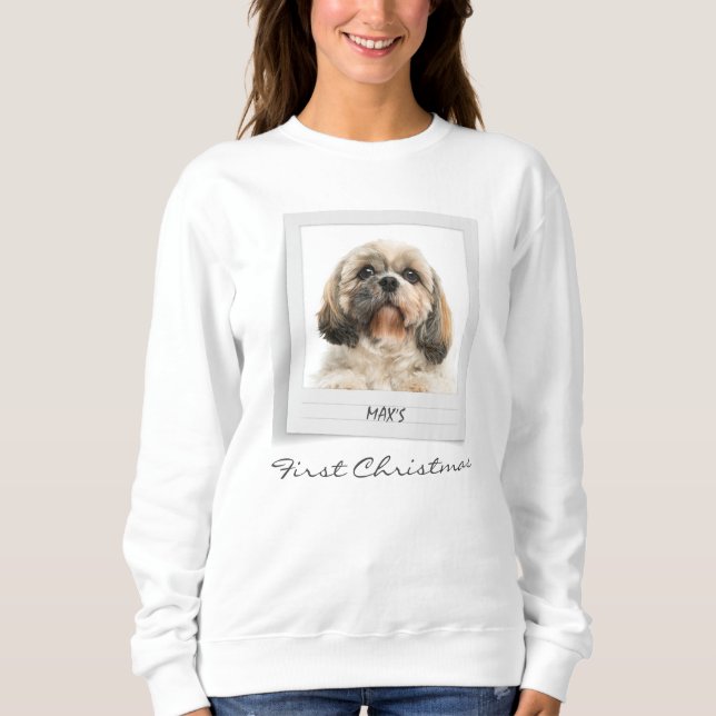 Sweatshirt Photo de chien d'animaux de compagnie Premier Noël (Devant)