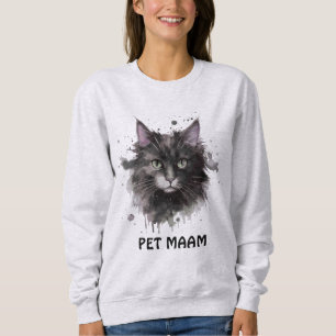 Sweatshirt Photo de compagnie de chat personnalisée à l'aquar