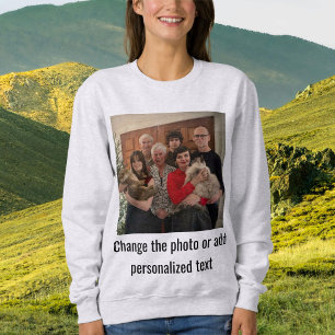 Sweatshirt Photo de famille de chat en frêne noir personnalis