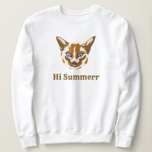 Sweatshirt Photo de famille de chat maman personnalisée marro