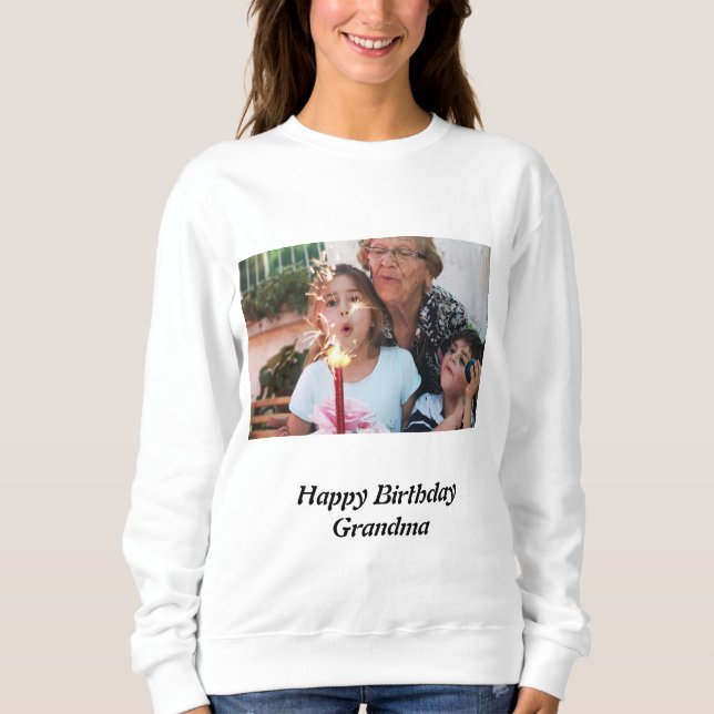Sweatshirt Photo de grand-mère d'anniversaire sur mesure (Devant)