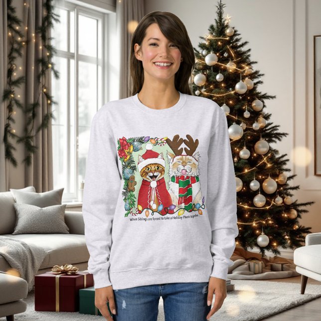 Sweatshirt Photo de Noël annuelle du chat (Créateur téléchargé)