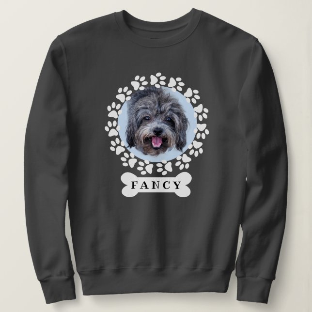 Sweatshirt Photo et nom du chien animal de compagnie personna (Design devant)