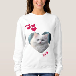 Sweatshirt Photo Et Nom Personnalisés Avec Formes Cardiaques