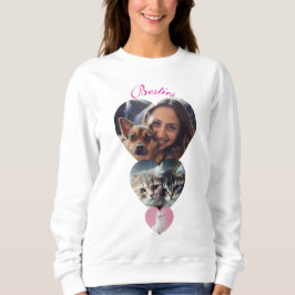 Sweatshirt Photo personnalisable en forme de coeur pour les a