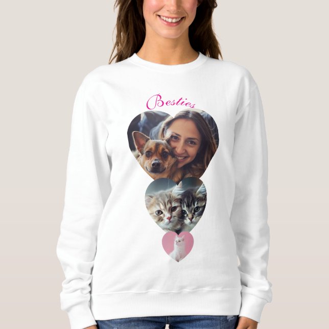Sweatshirt Photo personnalisable en forme de coeur pour les a (Devant)