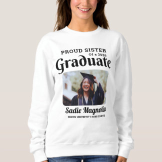 Sweatshirt Photo personnalisé de sœur fière d'un diplômé de 2