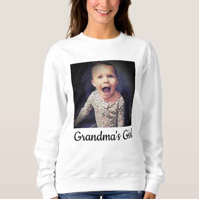 Sweatshirt Photo personnalisée La fille de grand-mère (Devant)