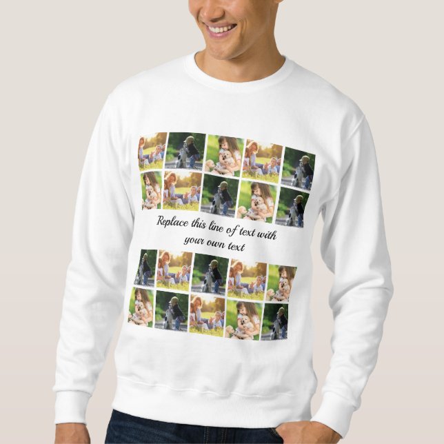 Sweatshirt photocollage et texte (Devant)
