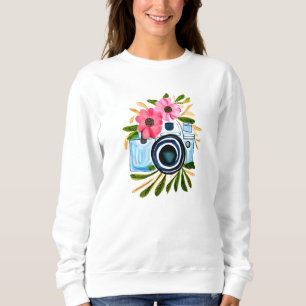 Sweatshirt Photographie Personnalisée Fleurs Appareil Photo V