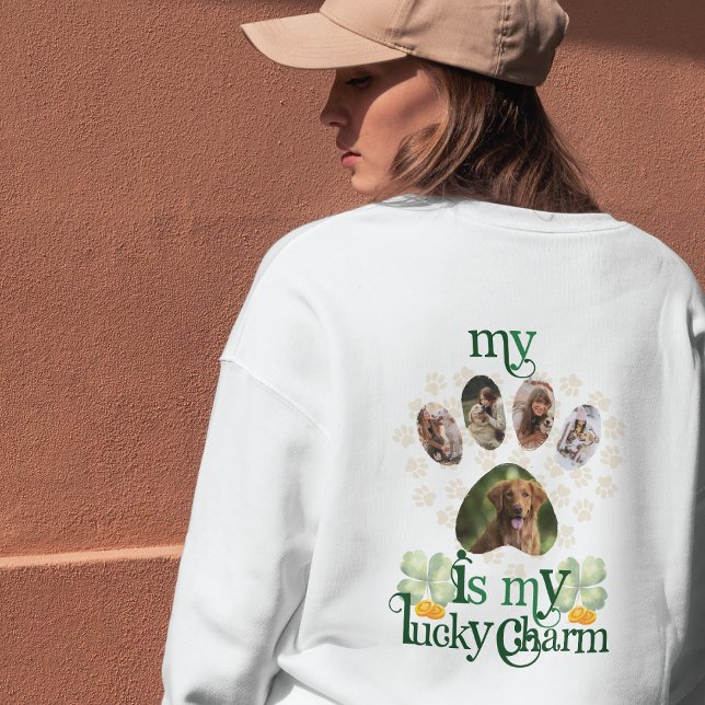 Sweatshirt Photos de Paw Chien Personnalisé Saint Patrick's D (Créateur téléchargé)