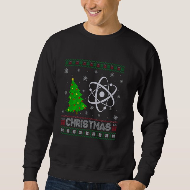 Sweatshirt Physique Science Feu d'arbre de Noël laid (Devant)