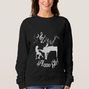 Sweatshirt Piano Girl Pianist classique de musicien Clavier a