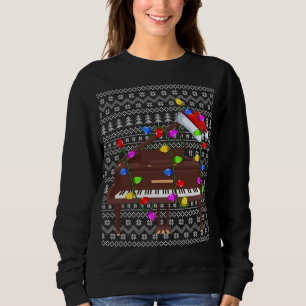 Sweatshirt Piano Lighting Xmas Sweater Ugly Piano Noël