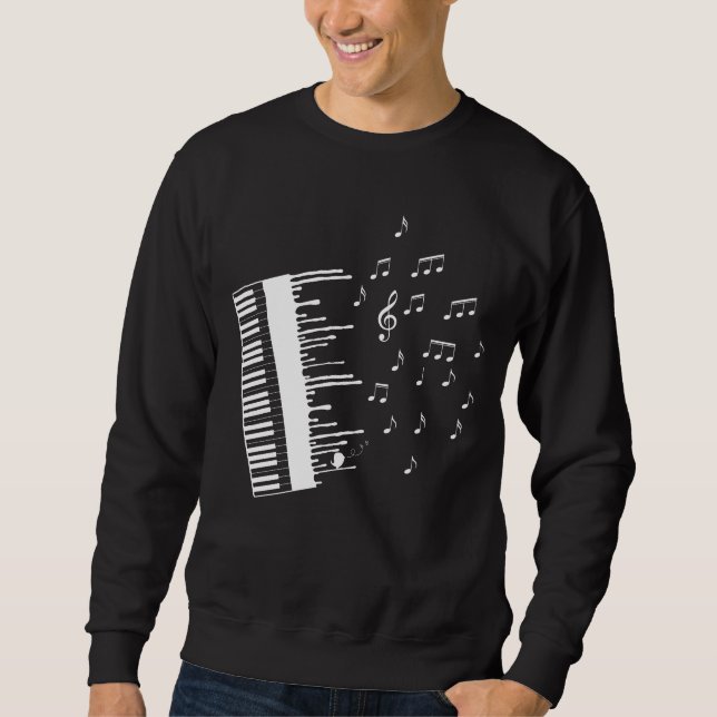 Sweatshirt Piano Player Flying Music Notes Pianiste (Devant)