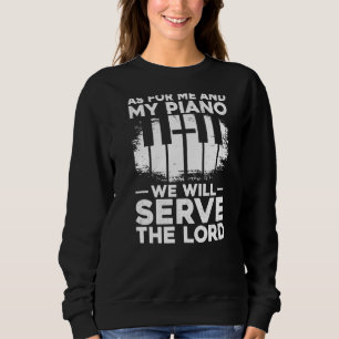 Sweatshirt Piano Teacher Pianist Faith Christian Cross Keyboa