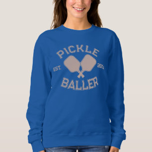 Sweatshirt Pickle Baller Pickleball Collegiate Typographie