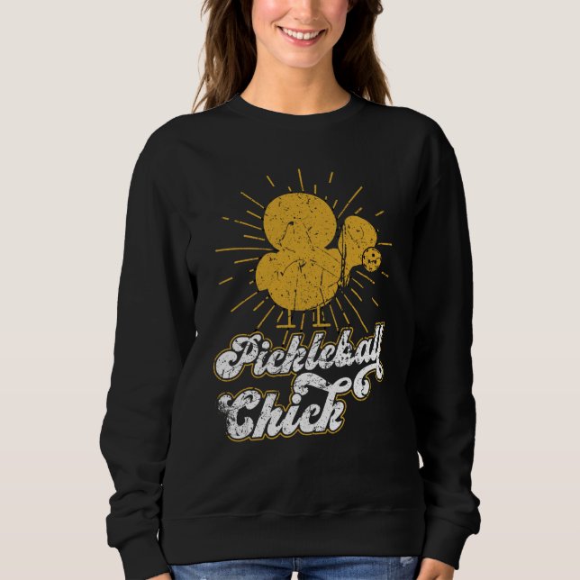 Sweatshirt Pickleball Chick Retro Vintage  7 (Devant)