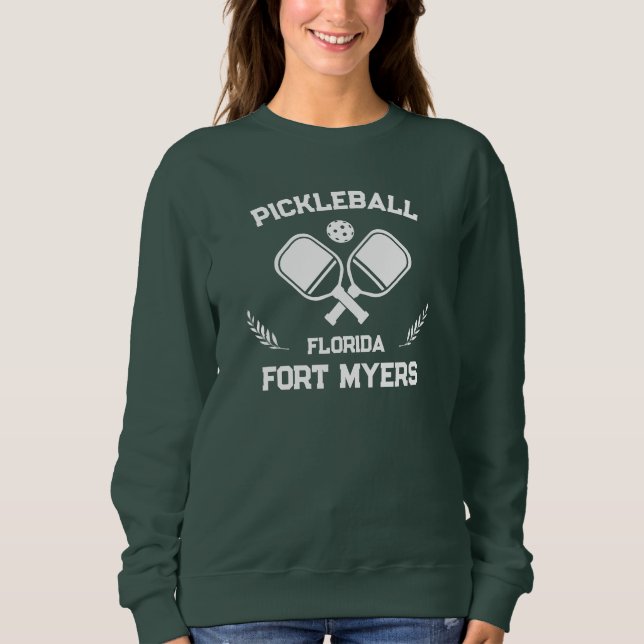 Sweatshirt Pickleball Paddle Ball Fort Myers Floride Custom (Devant)
