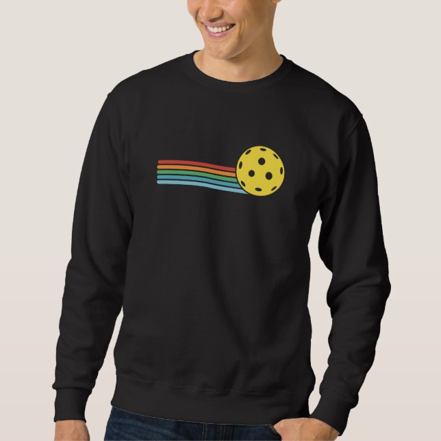 Sweatshirt Pickleball Retro Sunset Sport Jeu Pickleball Ball  (Devant)