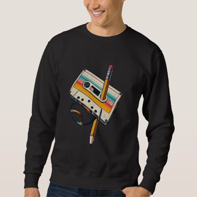 Sweatshirt Pièce de nostalgie de bande de bande de Crayon vin (Devant)
