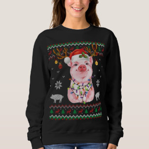 Sweatshirt Pig Reindeer Père Noël Xmas Léger Doux moche Noël
